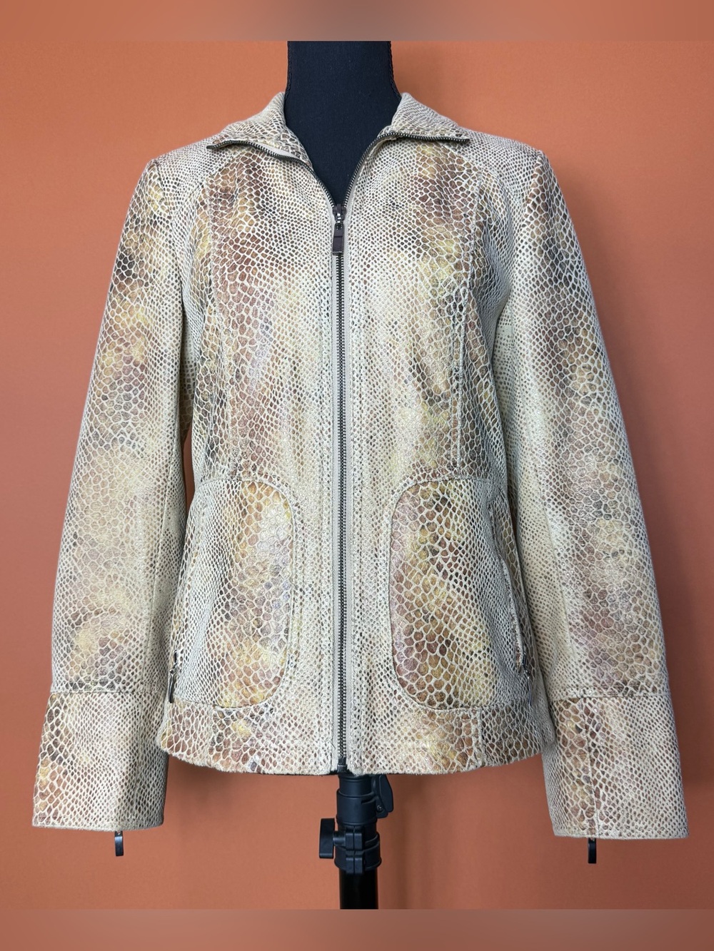 Dialogue snakeskin leather jacket